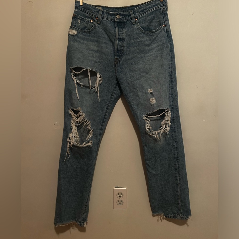High Waisted Ripped Jeans